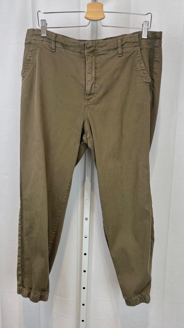KUT from the Kloth Frida Slim Track Pants High Waist Ankle Crop Jogger Olive 14
